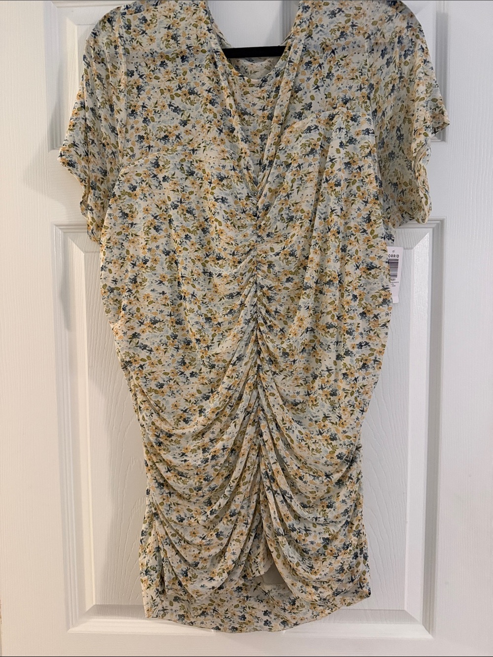 torrid Cream Floral Sheer Top